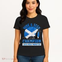 Funny Loch Ness Monster Nessie Hide And Seek Champion Women's T-Shirt thumb 4