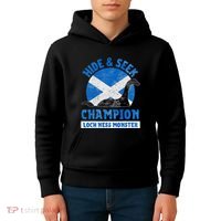 Funny Loch Ness Monster Nessie Hide And Seek Champion Kids Hoodie thumb 4