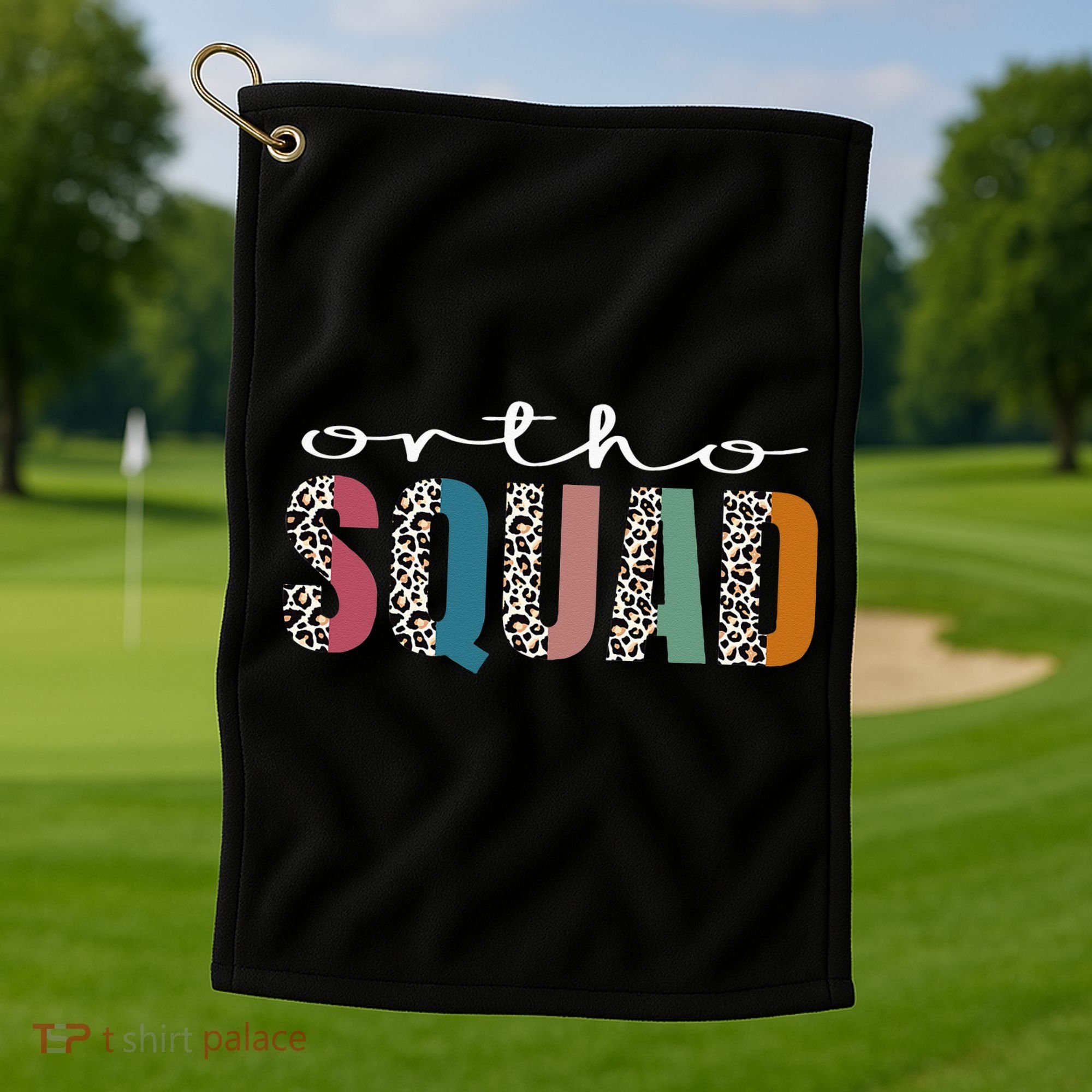 Funny Leopard Nursing Ortho Squad Orthopedics Nurse Golf Towel