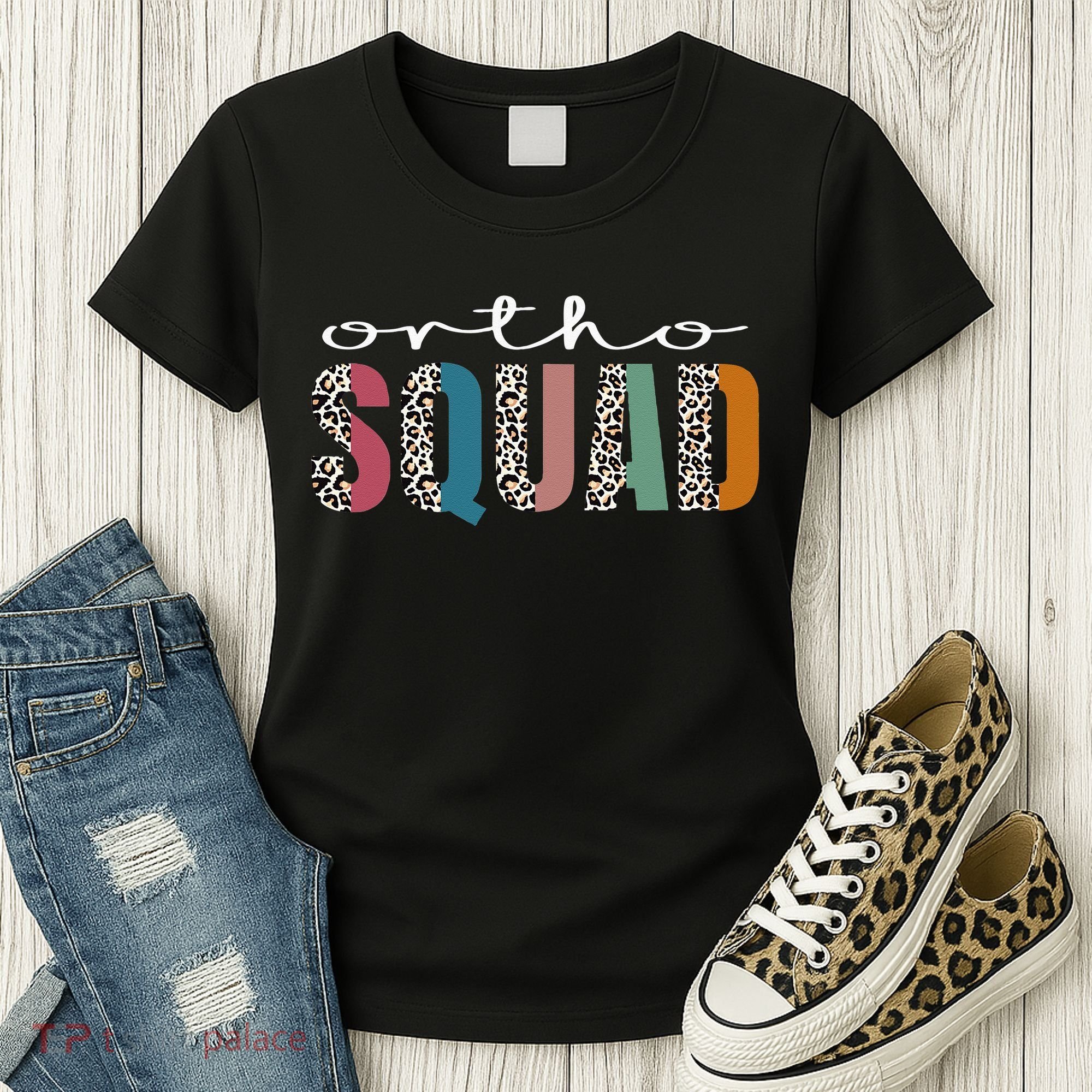 Funny Leopard Nursing Ortho Squad Orthopedics Nurse Women's T-Shirt