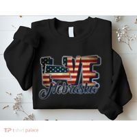 Funny Love Nebraska American Flag Patriotic Sweatshirt thumb 2