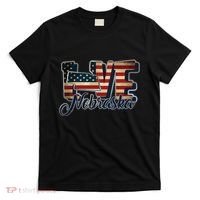 Funny Love Nebraska American Flag Patriotic T-Shirt thumb 0
