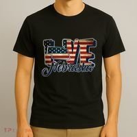 Funny Love Nebraska American Flag Patriotic T-Shirt thumb 3