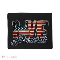 Funny Love Nebraska American Flag Patriotic Mousepad thumb 0