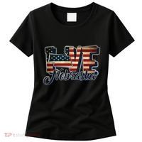 Funny Love Nebraska American Flag Patriotic Women's T-Shirt thumb 0