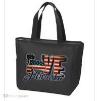 Funny Love Nebraska American Flag Patriotic Tote Bag thumb 3