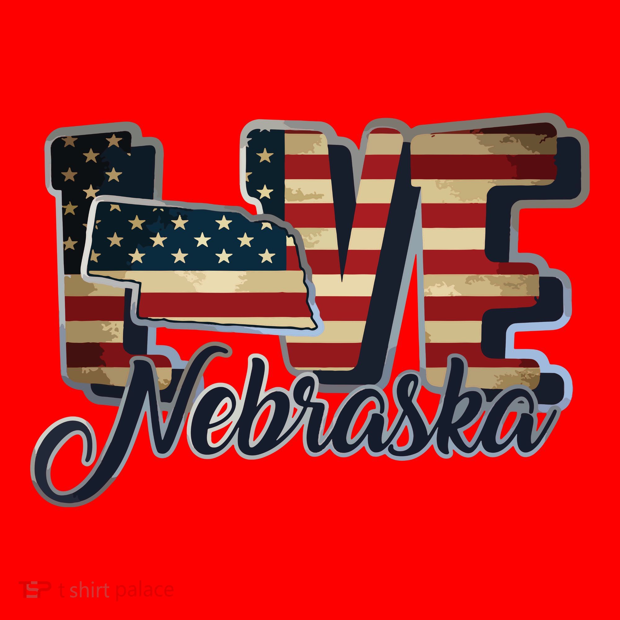 Funny Love Nebraska American Flag Patriotic Santa Hat