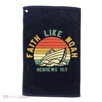 Faith Like Noah Hebrews Sunset Golf Towel thumb 0