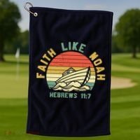 Faith Like Noah Hebrews Sunset Golf Towel thumb 1