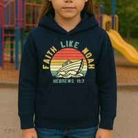 Faith Like Noah Hebrews Sunset Kids Hoodie thumb 3