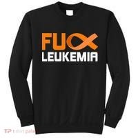 Fuck Leukemia Orange Ribbon Awareness Cancer Survivor Sweatshirt thumb 0