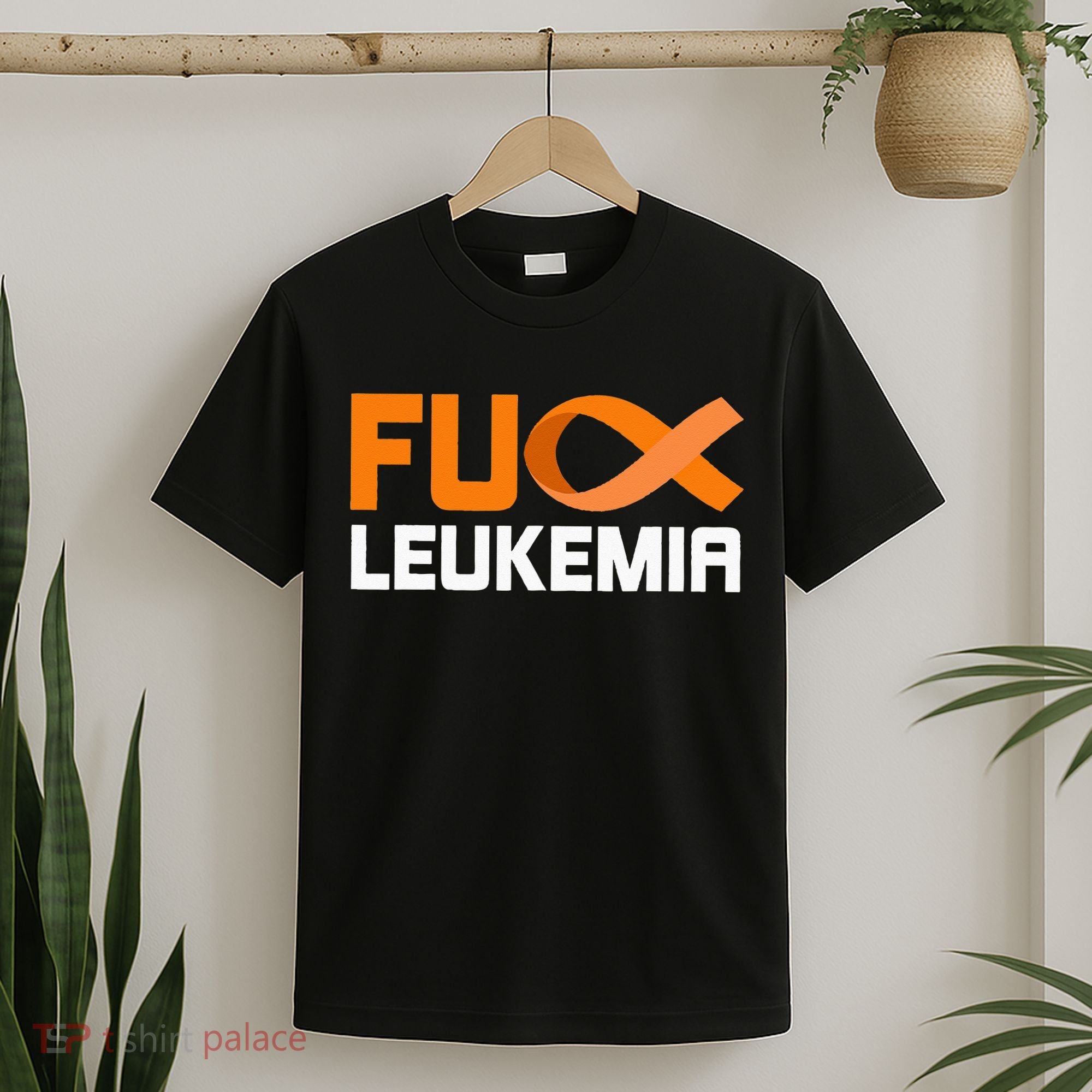 Fuck Leukemia Orange Ribbon Awareness Cancer Survivor T-Shirt