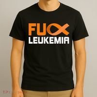 Fuck Leukemia Orange Ribbon Awareness Cancer Survivor T-Shirt thumb 3