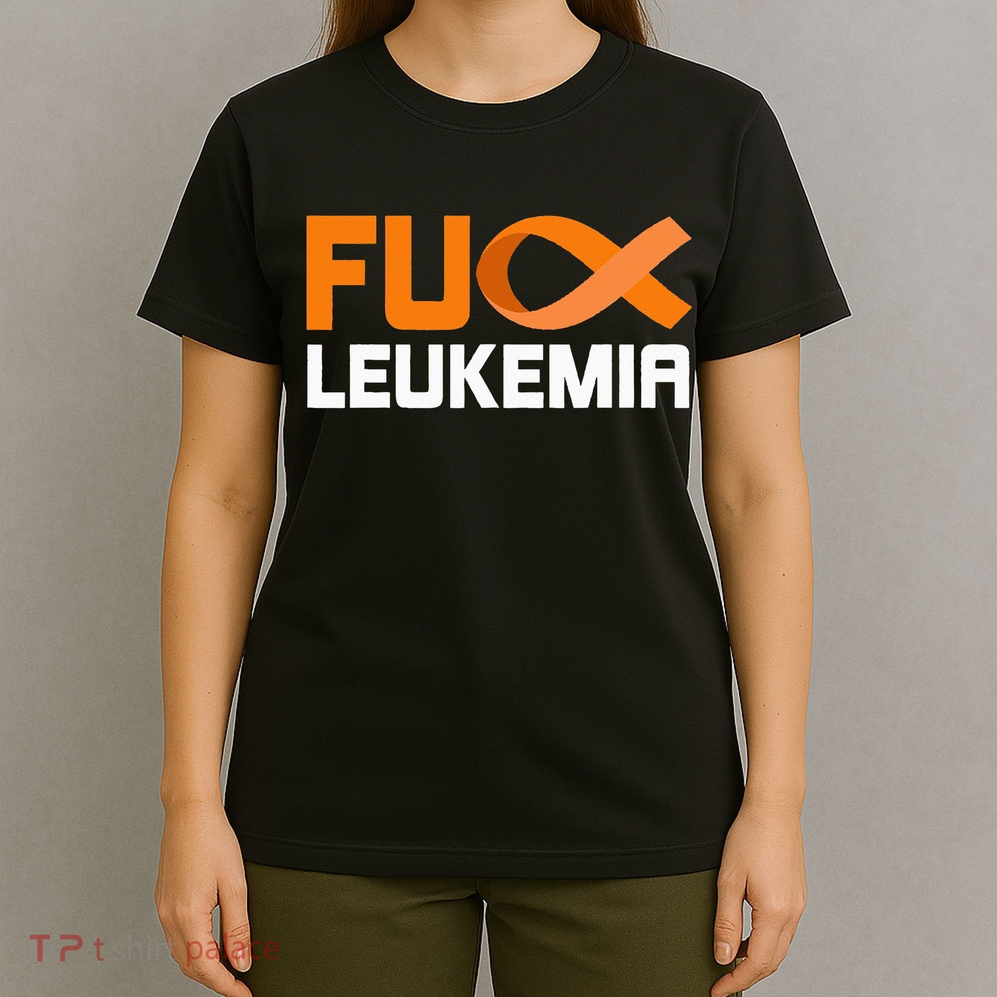 Fuck Leukemia Orange Ribbon Awareness Cancer Survivor T-Shirt