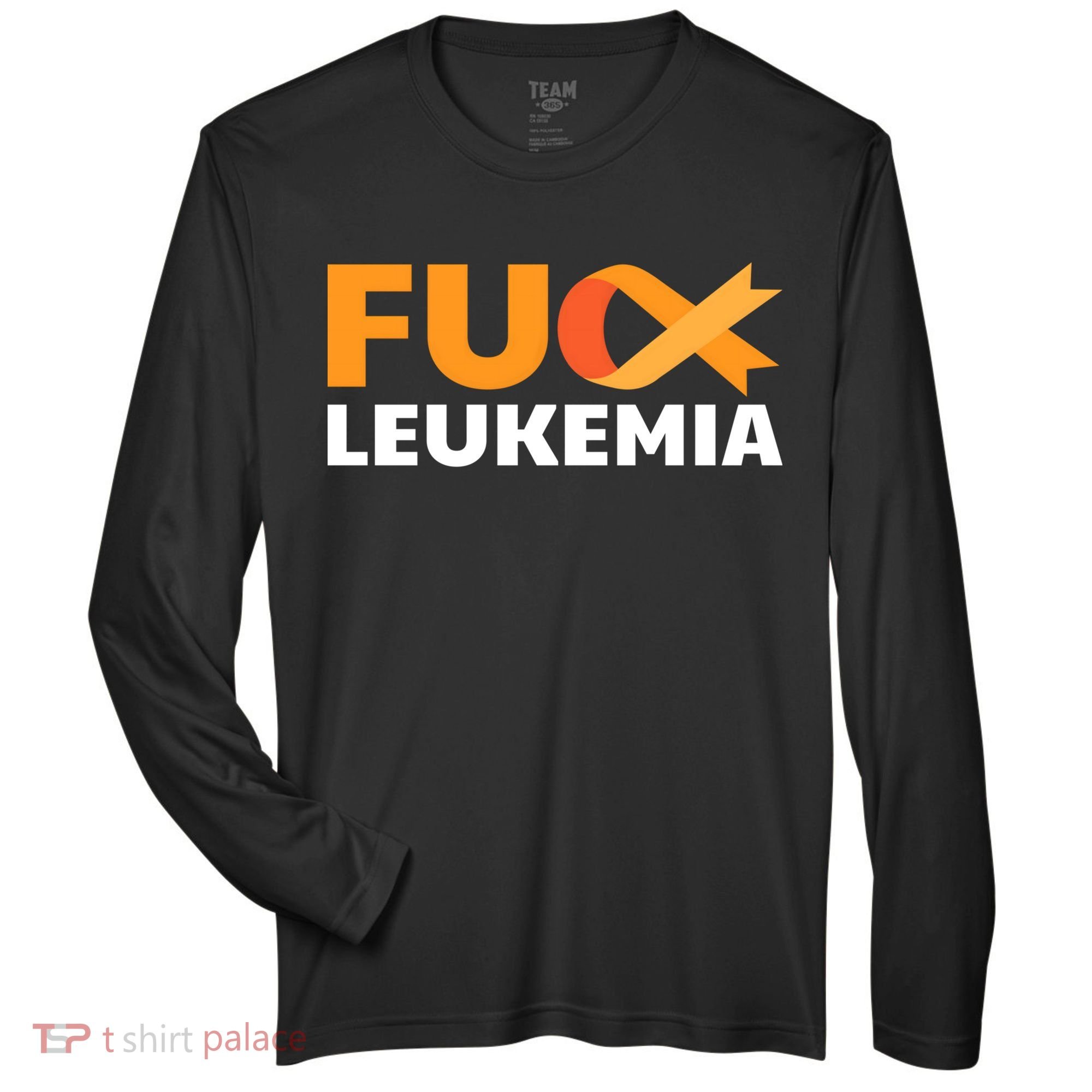 Fuck Leukemia Orange Ribbon Awareness Cancer Survivor Gift Meaningful Gift Zone Performance Long-Sleeve T-Shirt