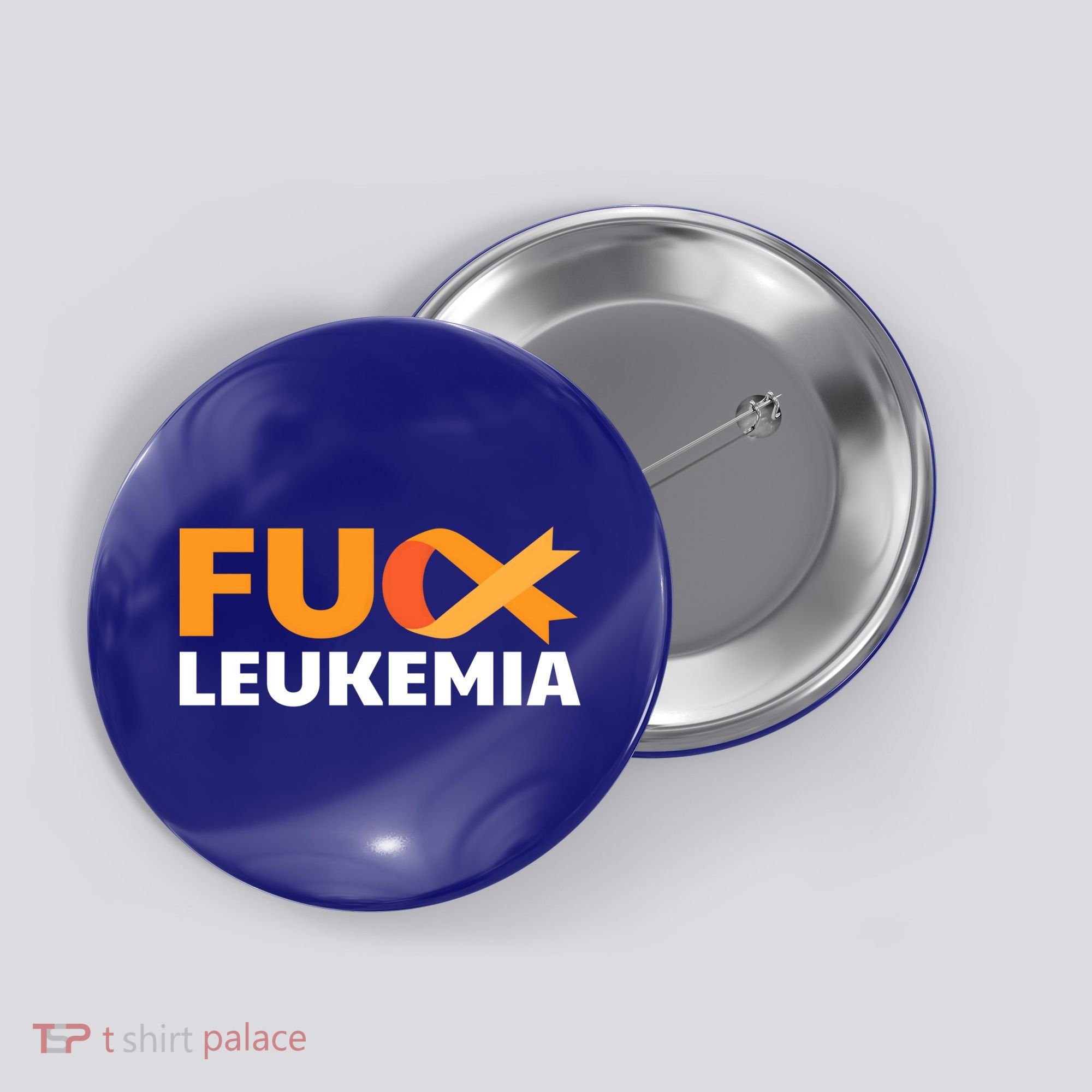 Fuck Leukemia Orange Ribbon Awareness Cancer Survivor Gift Meaningful Gift Button