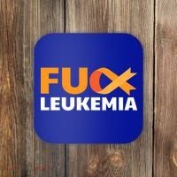 Fuck Leukemia Orange Ribbon Awareness Cancer Survivor Gift Meaningful Gift Coaster thumb 0
