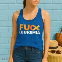 Fuck Leukemia Orange Ribbon Awareness Cancer Survivor Gift Meaningful Gift Women's Tank Top thumb 2