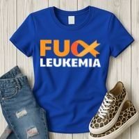 Fuck Leukemia Orange Ribbon Awareness Cancer Survivor Gift Meaningful Gift Women's T-Shirt thumb 3