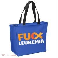 Fuck Leukemia Orange Ribbon Awareness Cancer Survivor Gift Meaningful Gift Tote Bag thumb 2