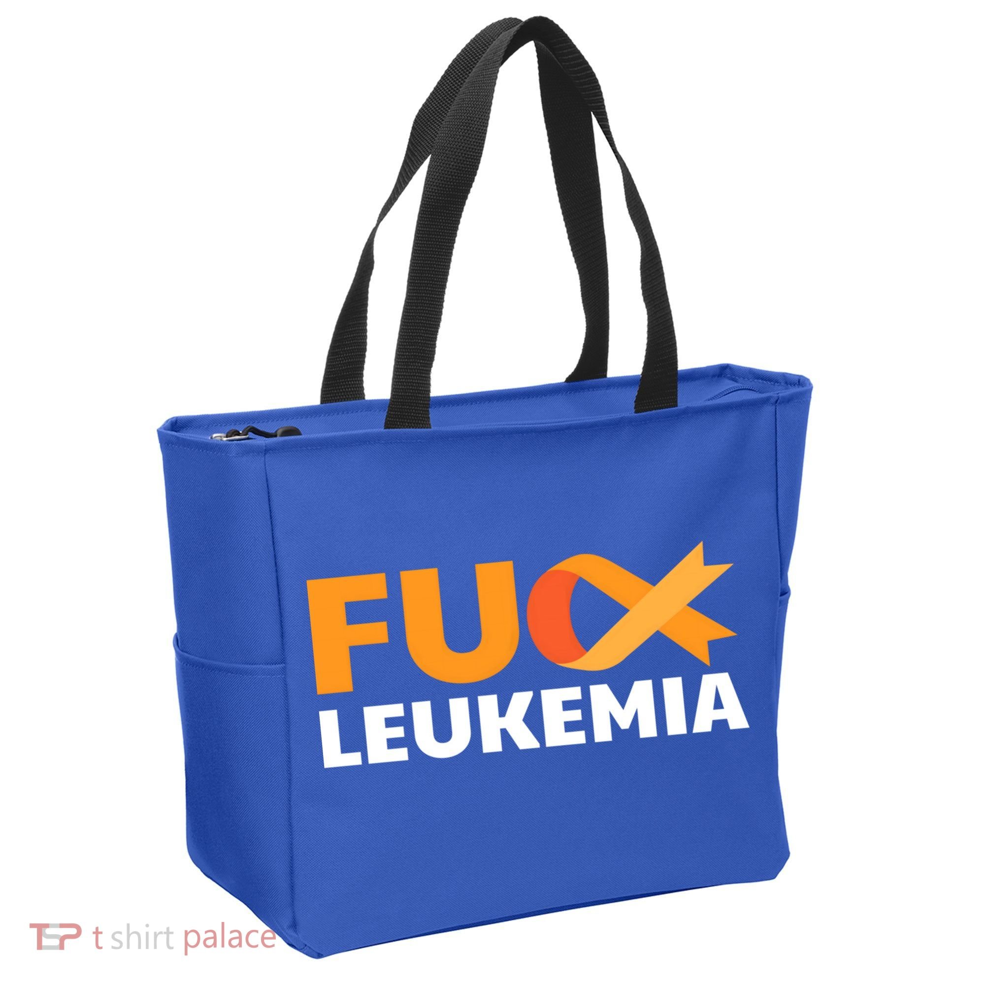 Fuck Leukemia Orange Ribbon Awareness Cancer Survivor Gift Meaningful Gift Tote Bag