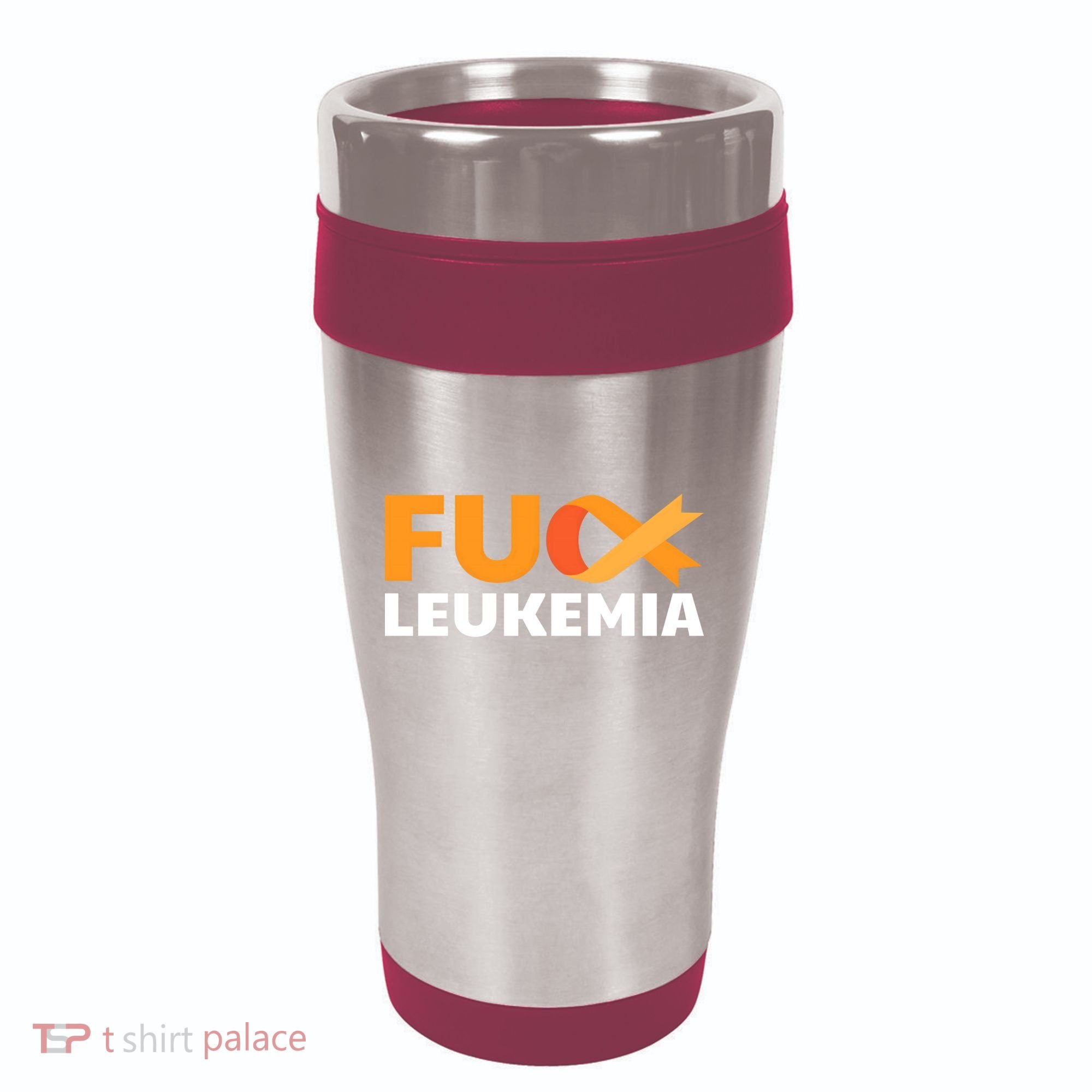 Fuck Leukemia Orange Ribbon Awareness Cancer Survivor Gift Meaningful Gift 16oz Travel Tumbler