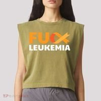 Fuck Leukemia Orange Ribbon Awareness Cancer Survivor Gift Meaningful Gift Garment-Dyed Women's Muscle Tee thumb 2