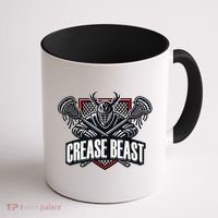 Funny Lacrosse Ops Warning Of Crease Beast LAX Goalie Coffee Mug thumb 1