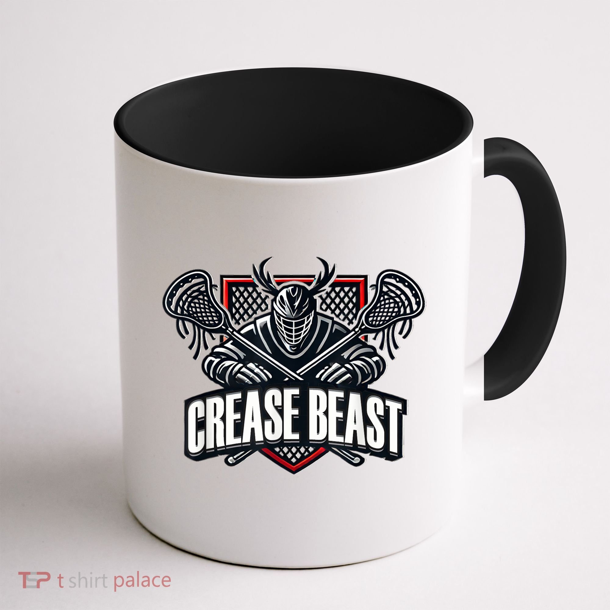 Funny Lacrosse Ops Warning Of Crease Beast LAX Goalie Coffee Mug