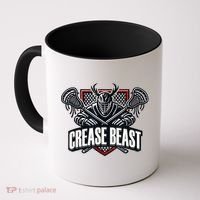 Funny Lacrosse Ops Warning Of Crease Beast LAX Goalie Coffee Mug thumb 0