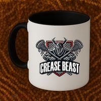 Funny Lacrosse Ops Warning Of Crease Beast LAX Goalie Coffee Mug thumb 2