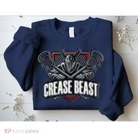 Funny Lacrosse Ops Warning Of Crease Beast LAX Goalie Sweatshirt thumb 2