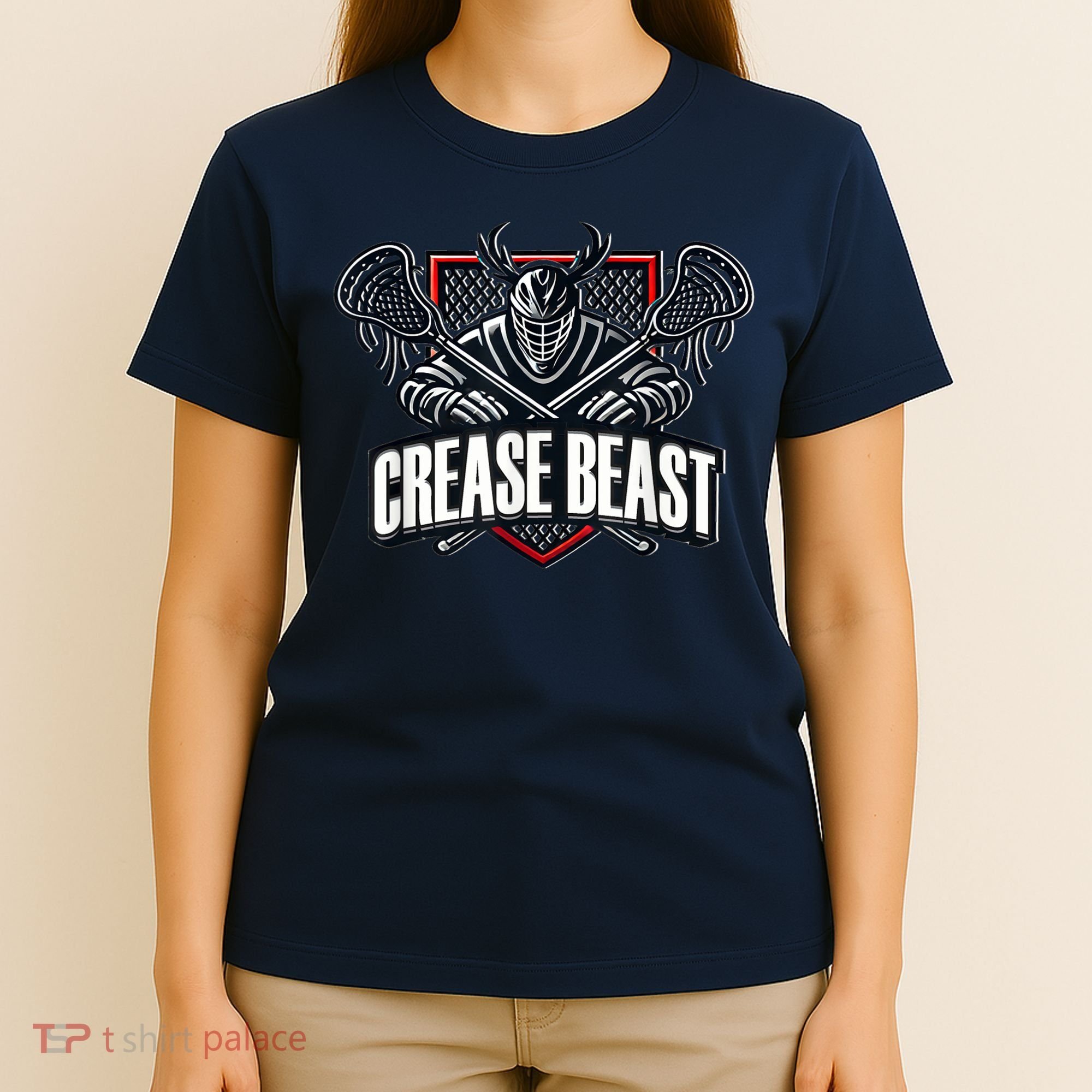 Funny Lacrosse Ops Warning Of Crease Beast LAX Goalie T-Shirt