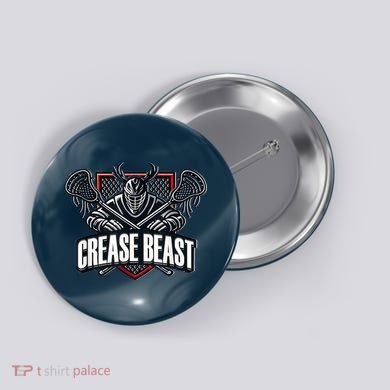 Funny Lacrosse Ops Warning Of Crease Beast LAX Goalie Button