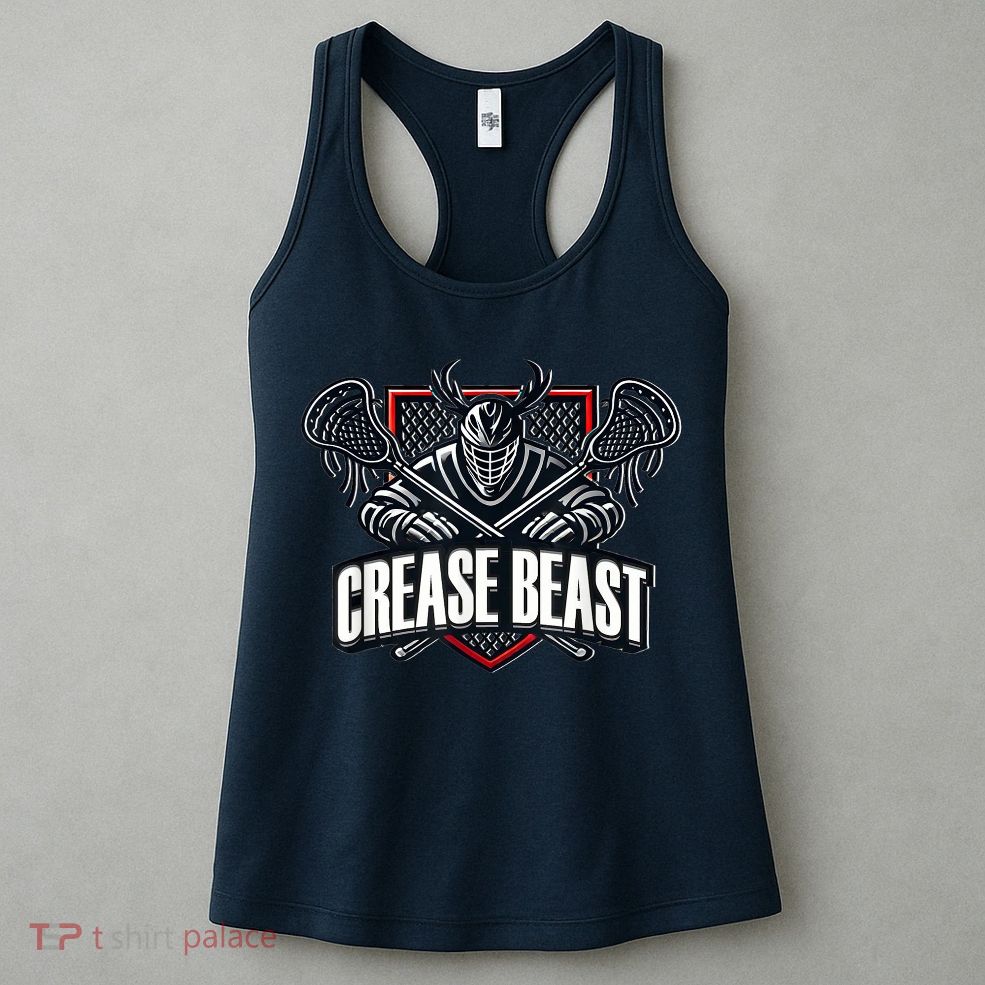 Funny Lacrosse Ops Warning Of Crease Beast LAX Goalie Women's Tank Top