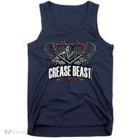 Funny Lacrosse Ops Warning Of Crease Beast LAX Goalie Tank Top thumb 0