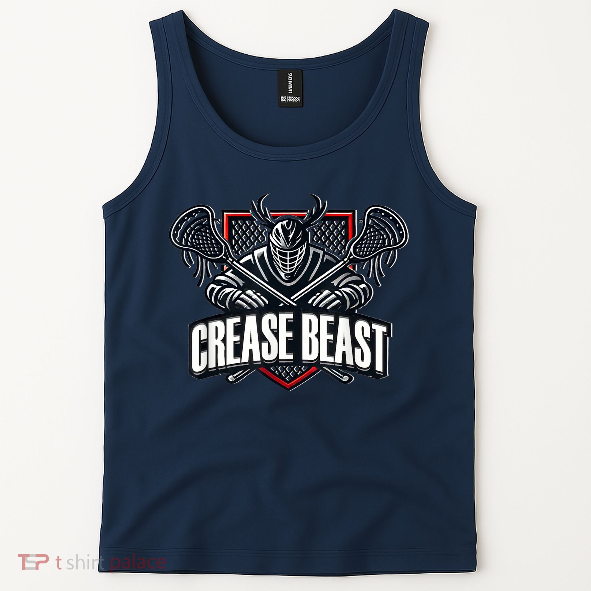 Funny Lacrosse Ops Warning Of Crease Beast LAX Goalie Tank Top
