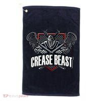 Funny Lacrosse Ops Warning Of Crease Beast LAX Goalie Golf Towel thumb 0