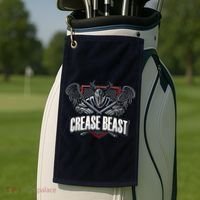 Funny Lacrosse Ops Warning Of Crease Beast LAX Goalie Golf Towel thumb 2