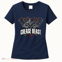 Funny Lacrosse Ops Warning Of Crease Beast LAX Goalie Women's T-Shirt thumb 0