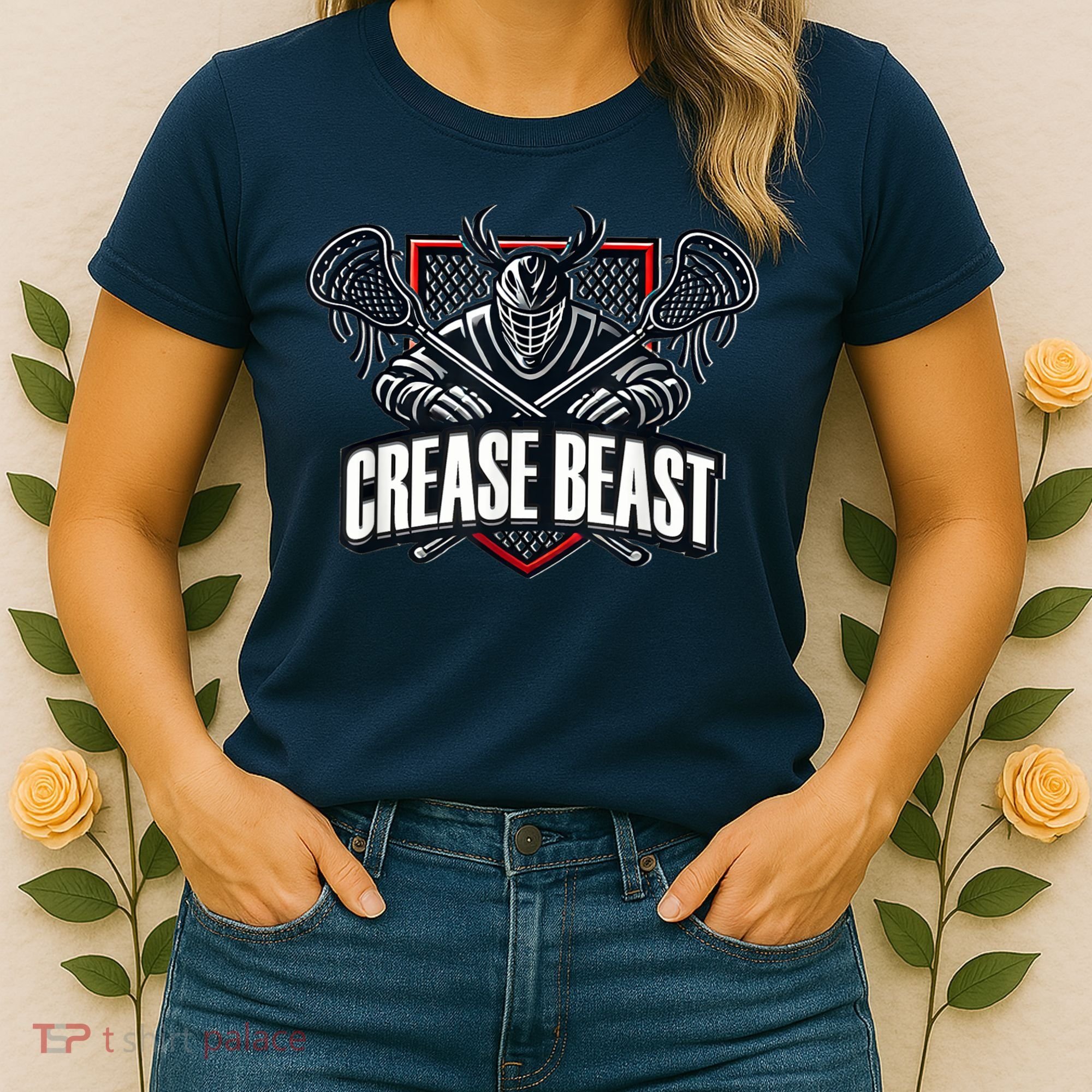 Funny Lacrosse Ops Warning Of Crease Beast LAX Goalie Women's T-Shirt