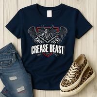Funny Lacrosse Ops Warning Of Crease Beast LAX Goalie Women's T-Shirt thumb 3
