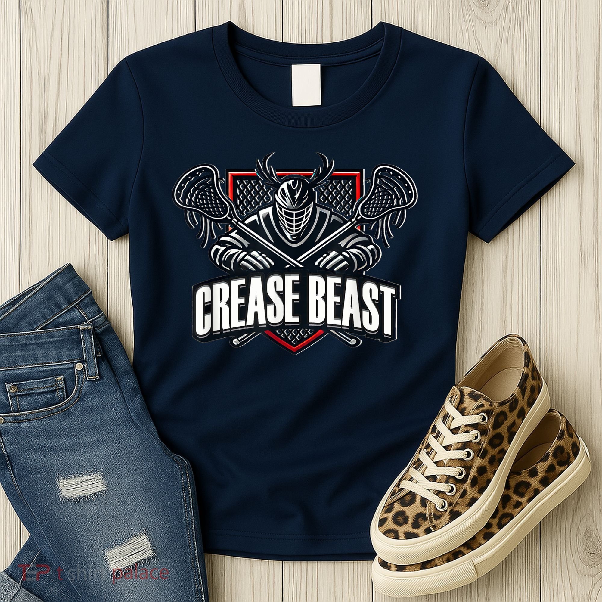 Funny Lacrosse Ops Warning Of Crease Beast LAX Goalie Women's T-Shirt