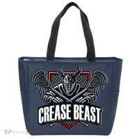 Funny Lacrosse Ops Warning Of Crease Beast LAX Goalie Tote Bag thumb 0