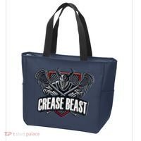Funny Lacrosse Ops Warning Of Crease Beast LAX Goalie Tote Bag thumb 3