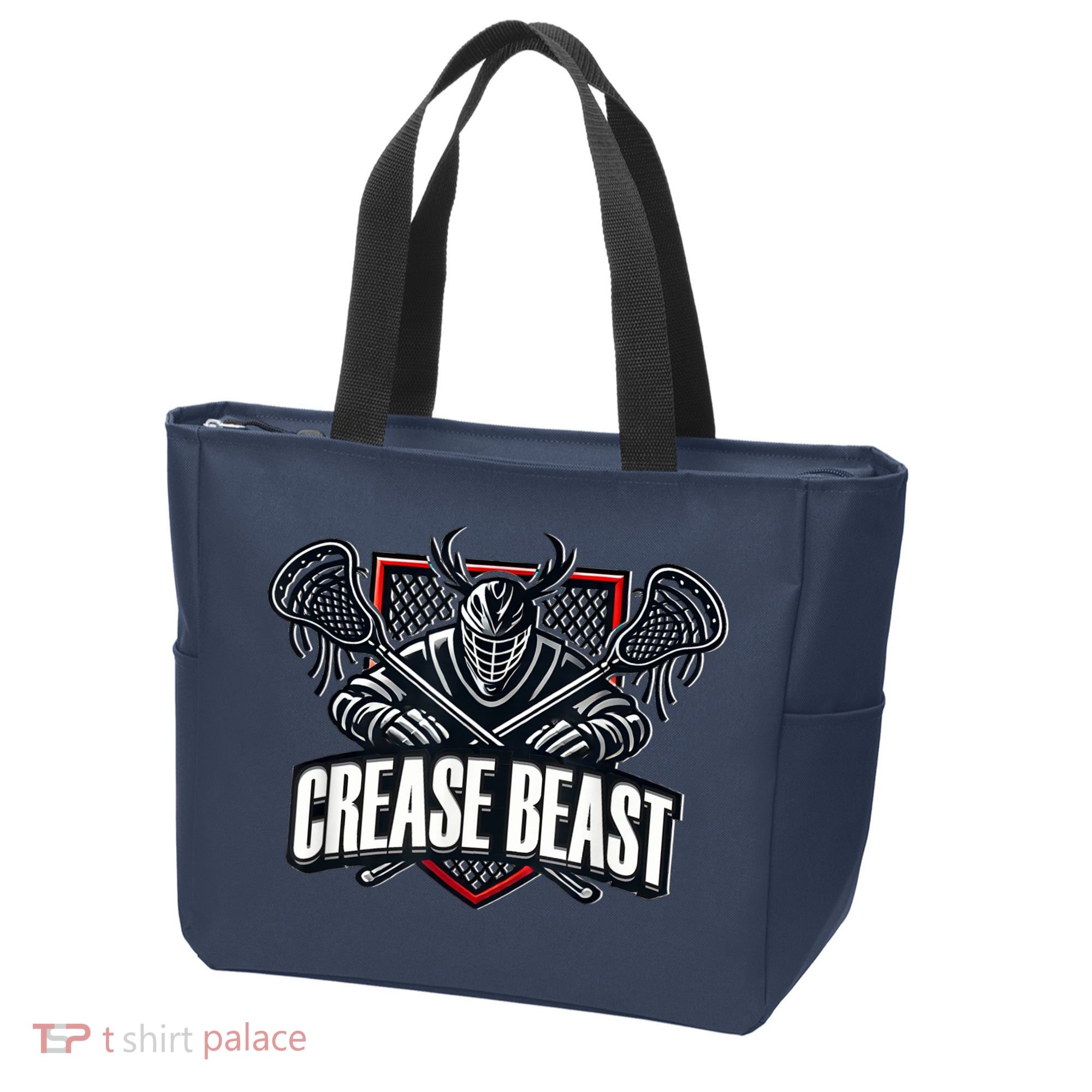 Funny Lacrosse Ops Warning Of Crease Beast LAX Goalie Tote Bag