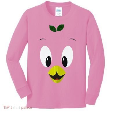 Funny Little Orange Bird Kids Long Sleeve Shirt