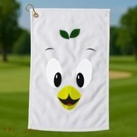 Funny Little Orange Bird Golf Towel thumb 1
