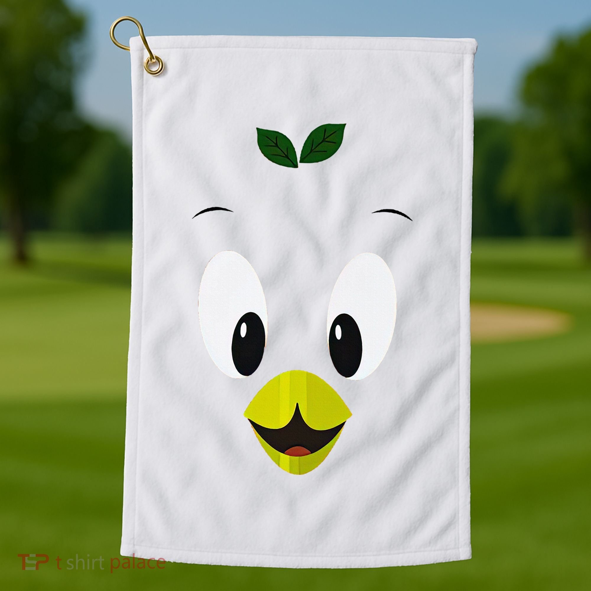 Funny Little Orange Bird Golf Towel