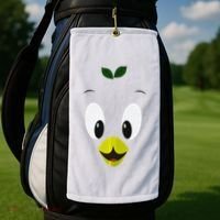 Funny Little Orange Bird Golf Towel thumb 2